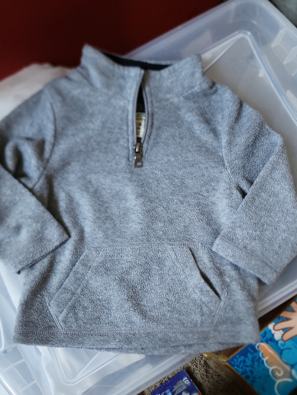 Sz 18-24 Months The Children's Place Kids Gray Half-Zip Fleece Hoodie